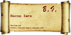 Becse Imre névjegykártya